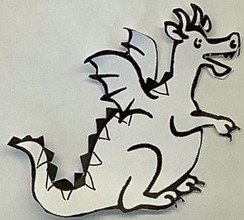Zeichnung des kleinen furchtlosen Drachen