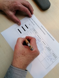 Foto des Auswertungsbogens eines Jurymitgliedes
