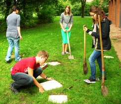 Foto vom Bau des Barfußgangs