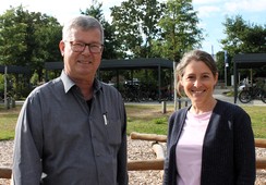 Foto des StuBo-Teams der Irisschule: Gisela Albers, Céline Schröder, Edgar Raufeisen